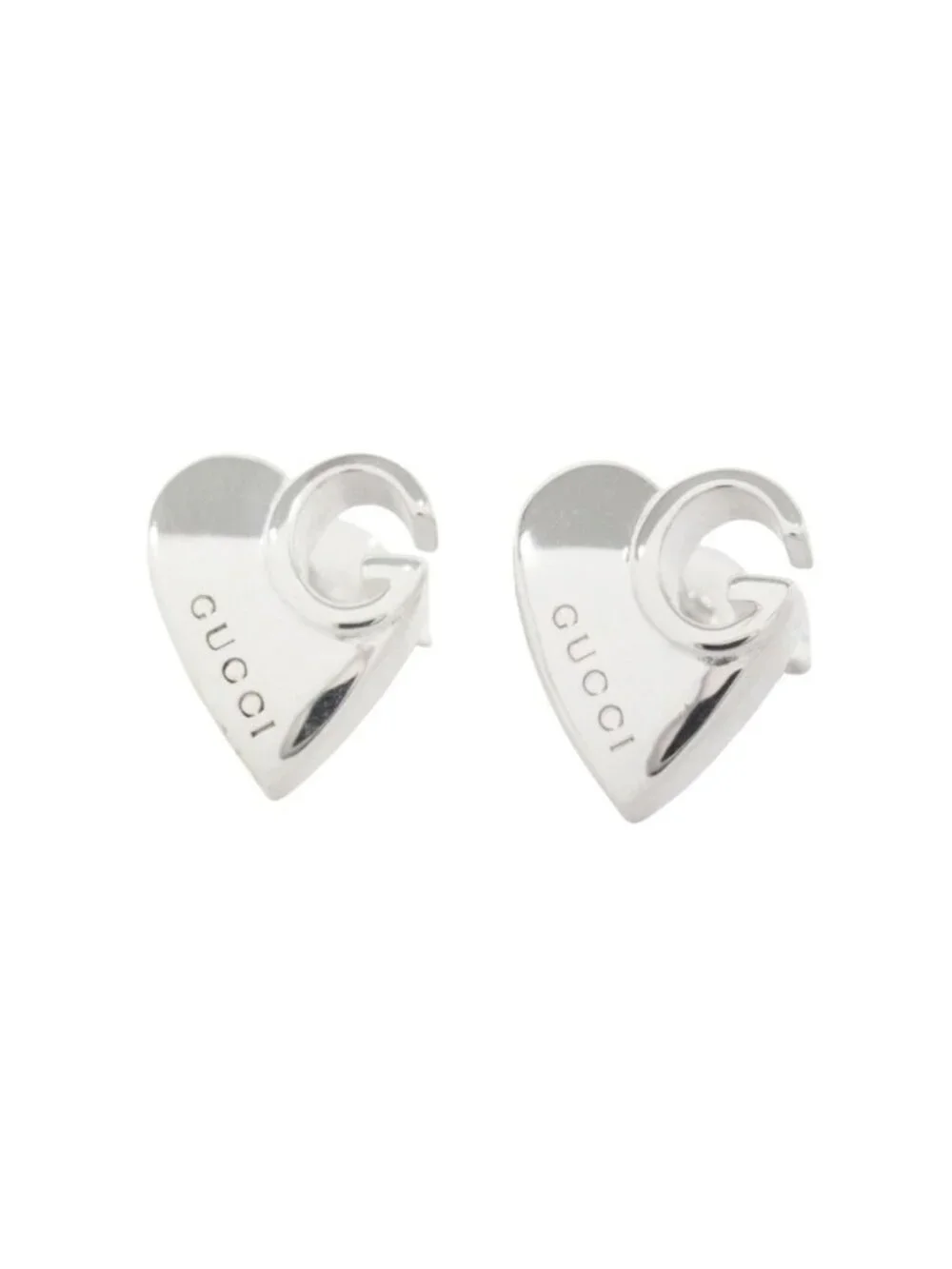 Gucci Polished Interlocking Earrings Silver